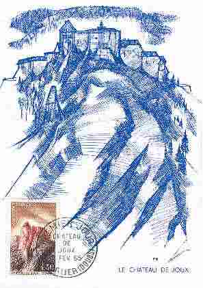 Carte postale 1er jour du Château de Joux