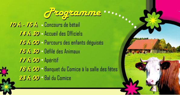 Programme du comice agricole 2008