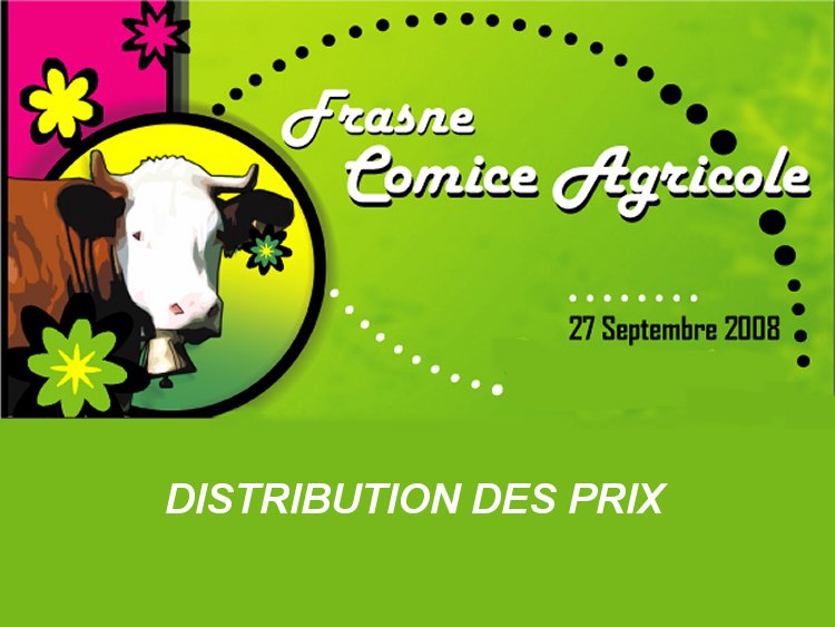 Des photos de la distribution des prix au comice agricole de Frasne le 27 septembre 2008
