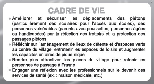 Cadre de vie