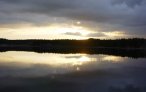 Coucher de soleil sur l'étang de Frasne (Doubs)