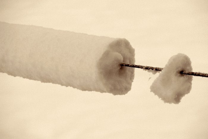 De la neige autour d'un fil>