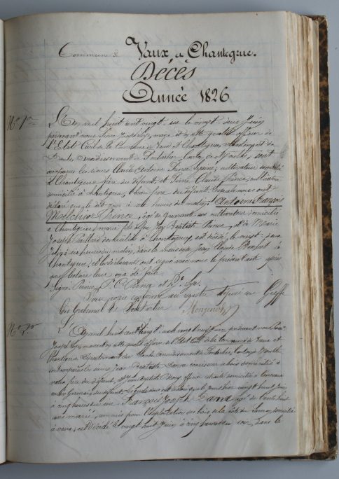 Registre d'tat civil de Vaux-et-Chantegrue